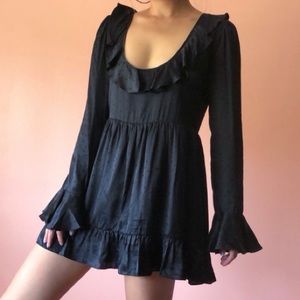 For Love and Lemons Black Gabriella swing dress XS